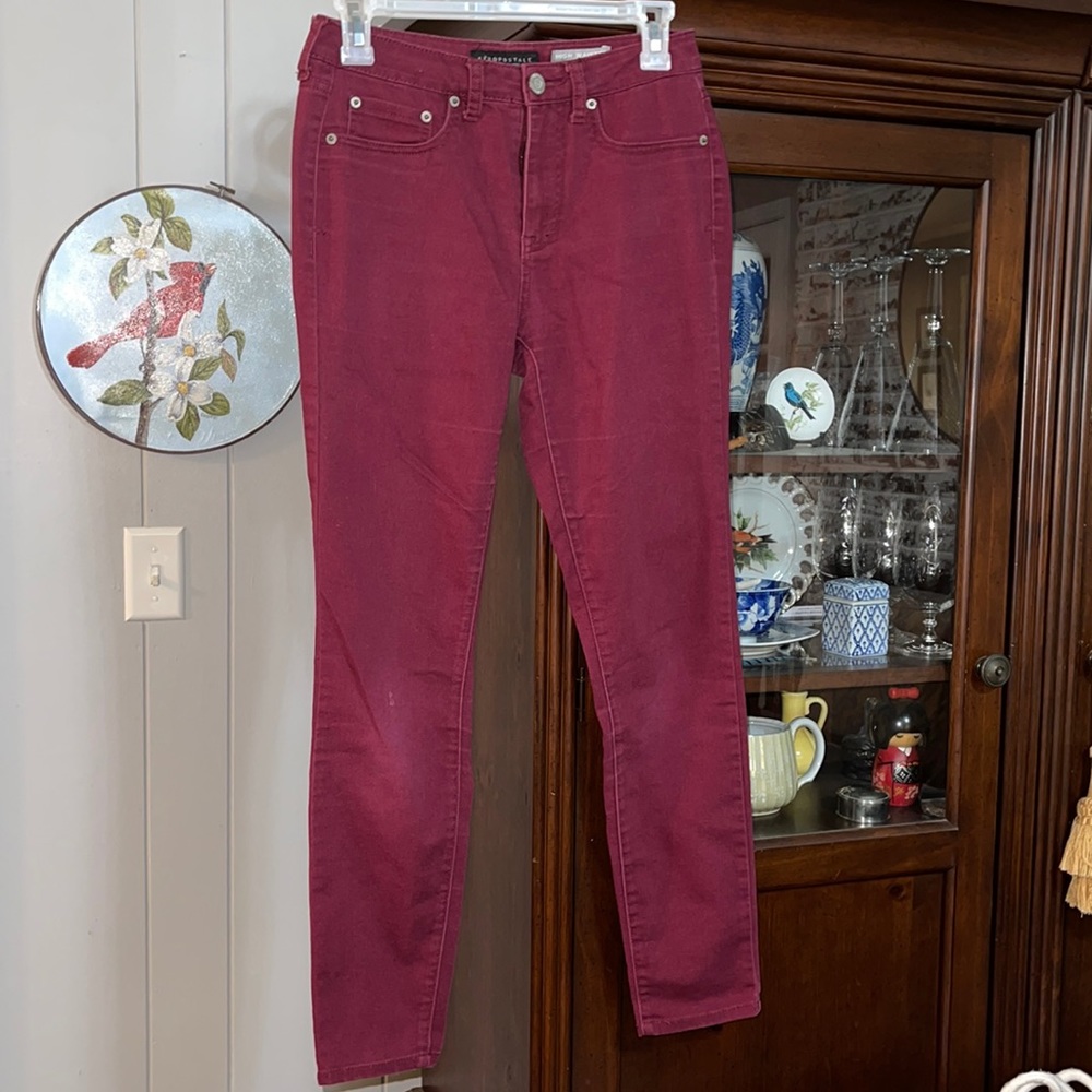 Aeropostale Cranberry High Waisted Jeggings